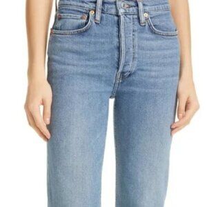 Re/Done High-Rise Stovepipe Jeans (Medium Stone) Size 28